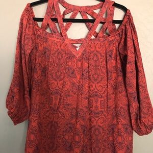 Beautiful off the shoulder print blouse